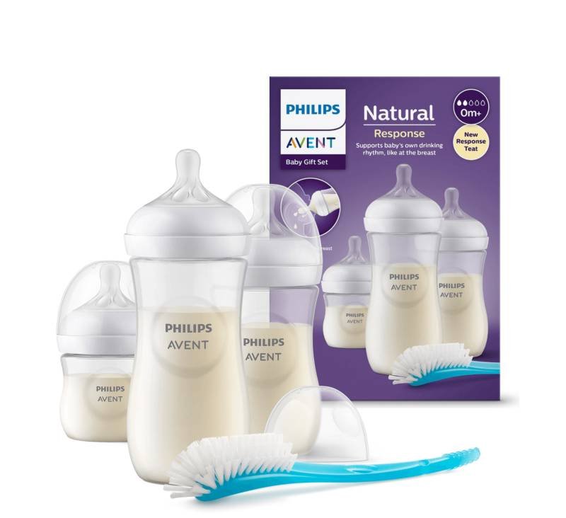 طقم هدايا رضاعات Philips Avent Natural Response للمولود الجديد