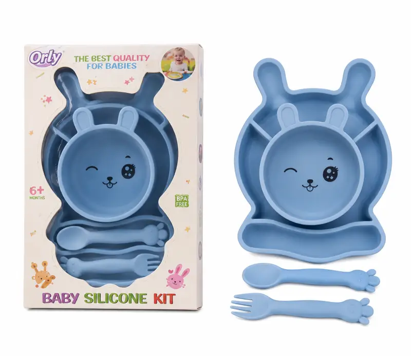 سيت طعام أطفال سيليكون – Baby Silicone Kit  