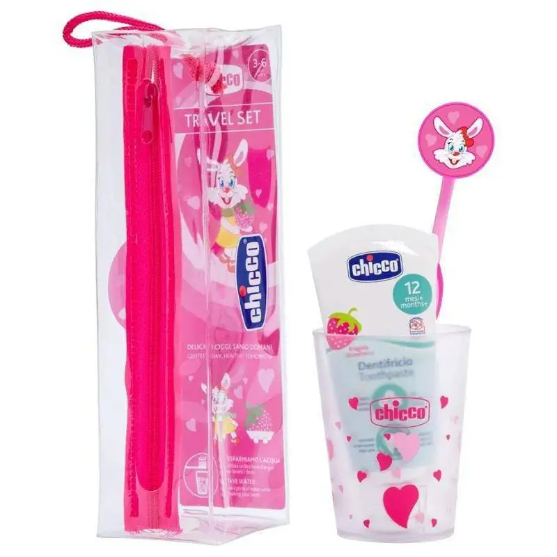 طقم سفر للعناية بأسنان الأطفال Chicco – من 3 إلى 6 سنوات  