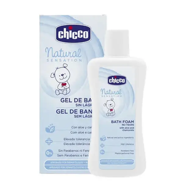 جل الاستحمام ورغوة الاستحمام "Natural Sensation Bath Foam" الخالية من الدموع للأطفال من ماركة تشيكو
