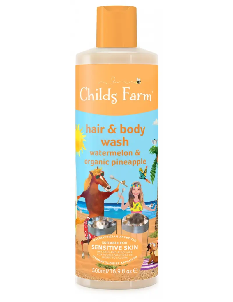 غسول الشعر والجسم برائحة البطيخ والأناناس العضوي (Hair & Body Wash - Watermelon & Organic Pineapple) - 500 مل  